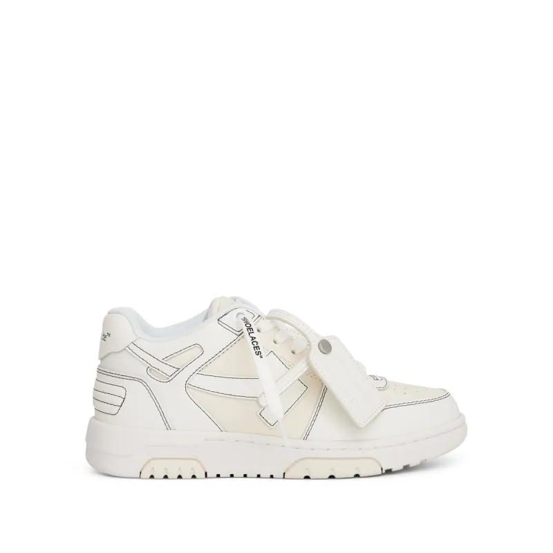 Women Out of Office Calf Leather Sneaker in Cream/White sold by MARAIS