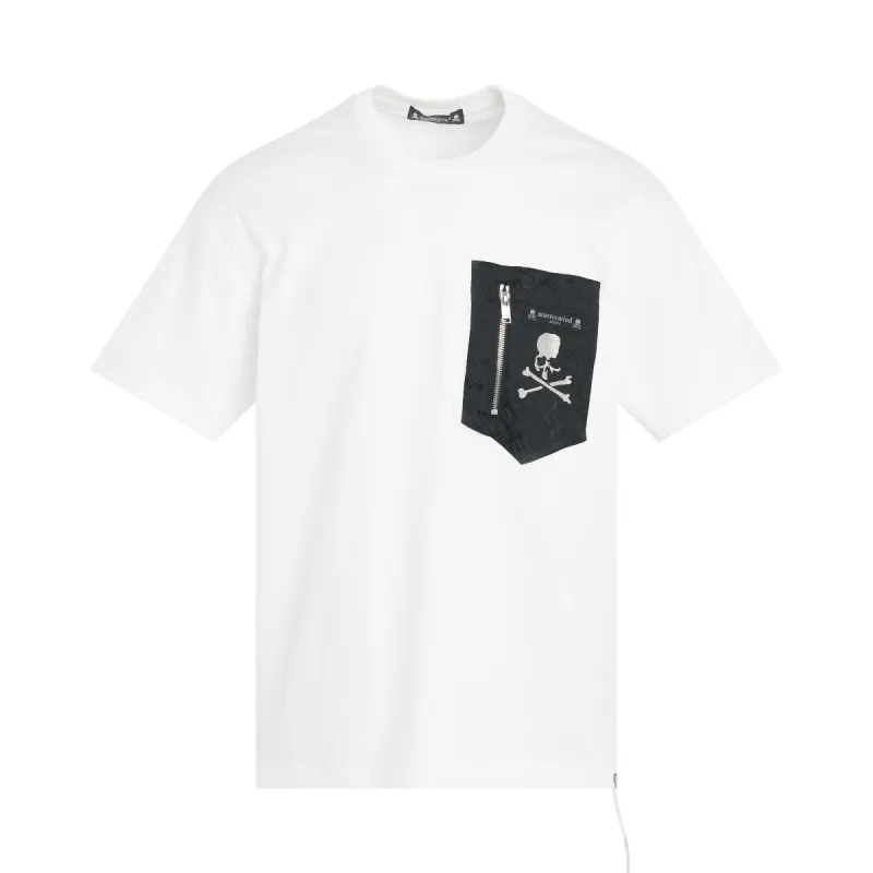 Pocket T-Shirt in White/Black sold by MARAIS
