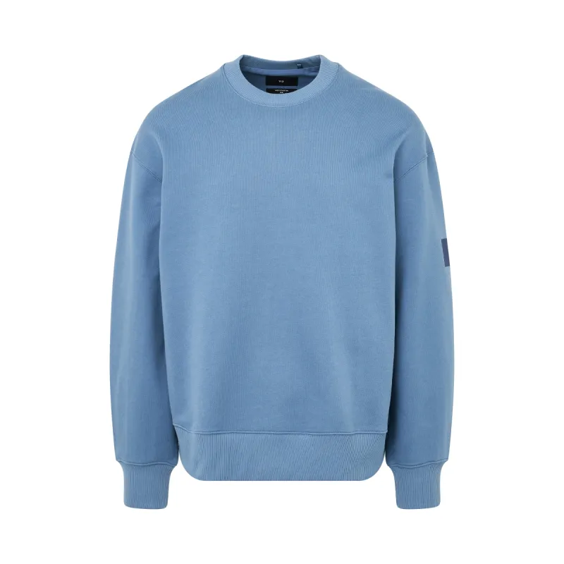 Organic Cotton Terry Crew Sweatershirt in Altered Blue made by Y-3