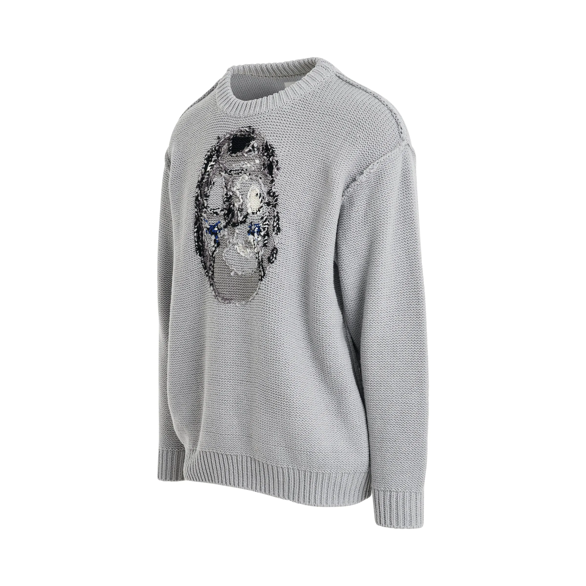 Hand-Knitting Jacquard Sweater in Grey sold by MARAIS product image thumbnail 2