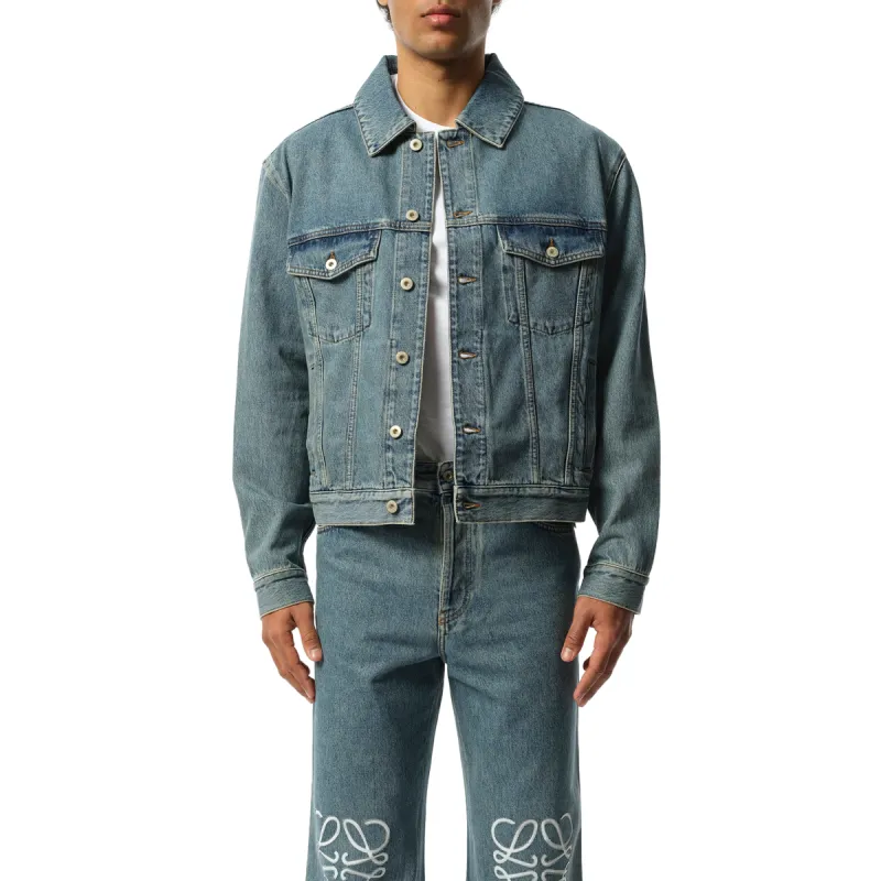 Anagram Denim Jacket in Mid Blue sold by MARAIS