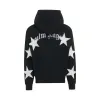 Patched Stars Vintage Hoodie in Black/White sold by MARAIS