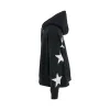 Patched Stars Vintage Hoodie in Black/White sold by MARAIS