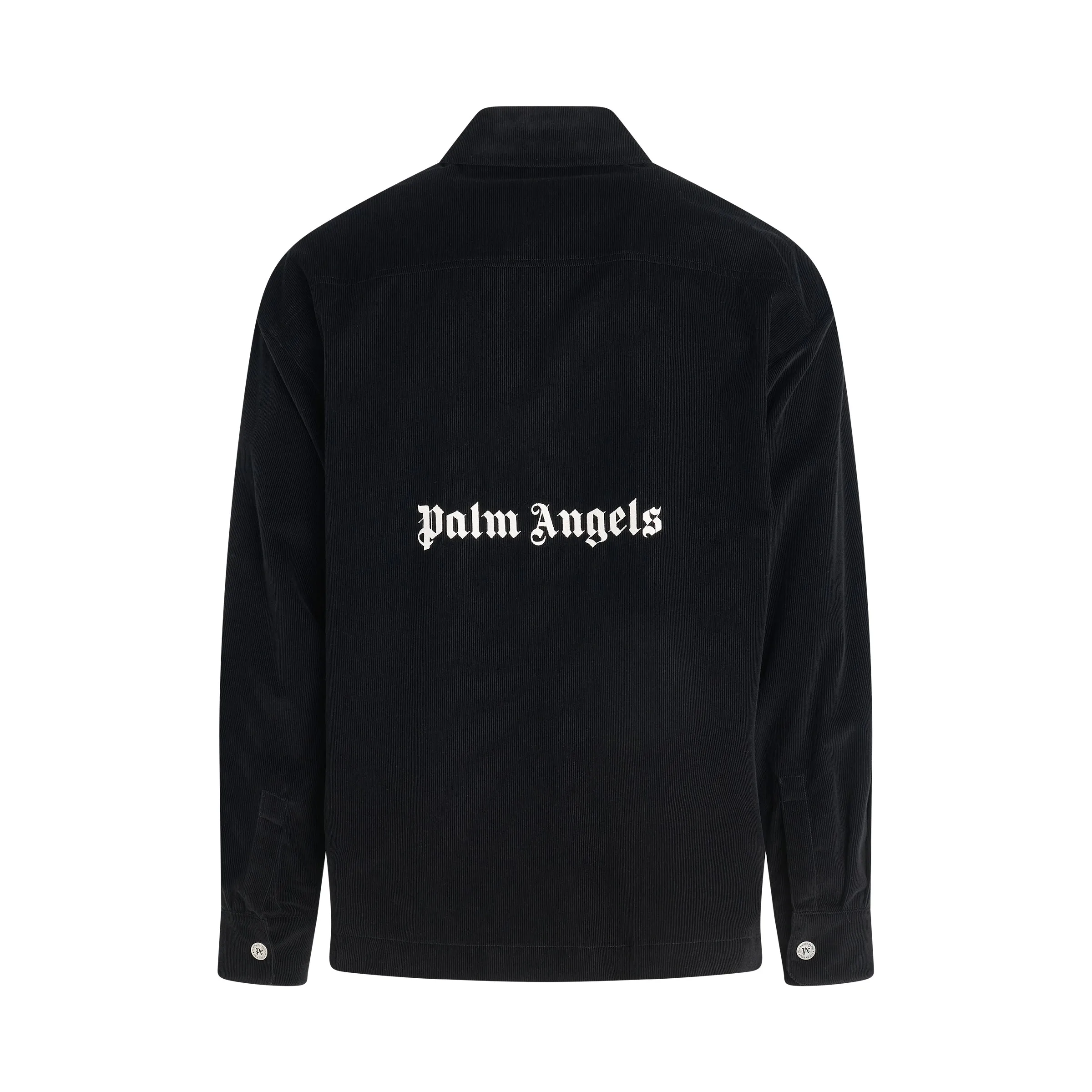 Velvet Back Logo Over Shirt in Black/Off White sold by MARAIS product image thumbnail 4