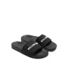 3D Logo Rubber Pool Slide Sandal in Black/White sold by MARAIS