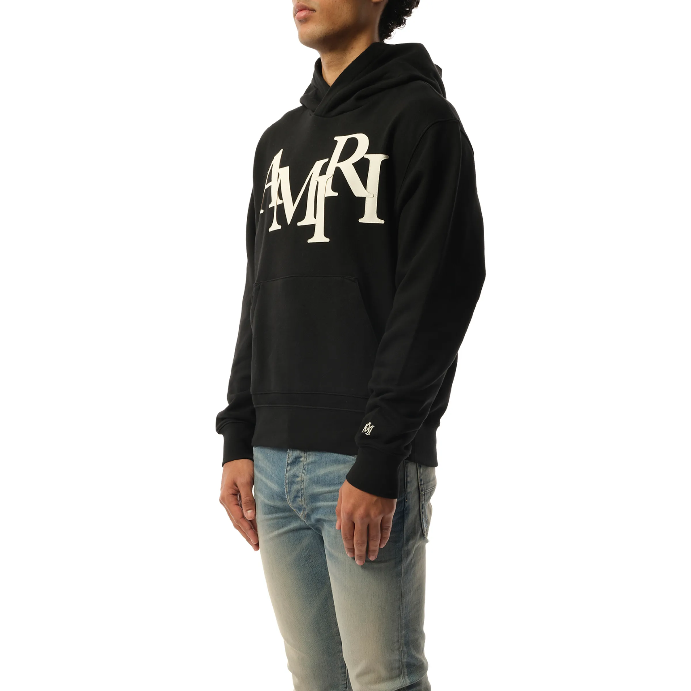 Amiri Staggered Hoodie in Black/White sold by MARAIS product image thumbnail 5