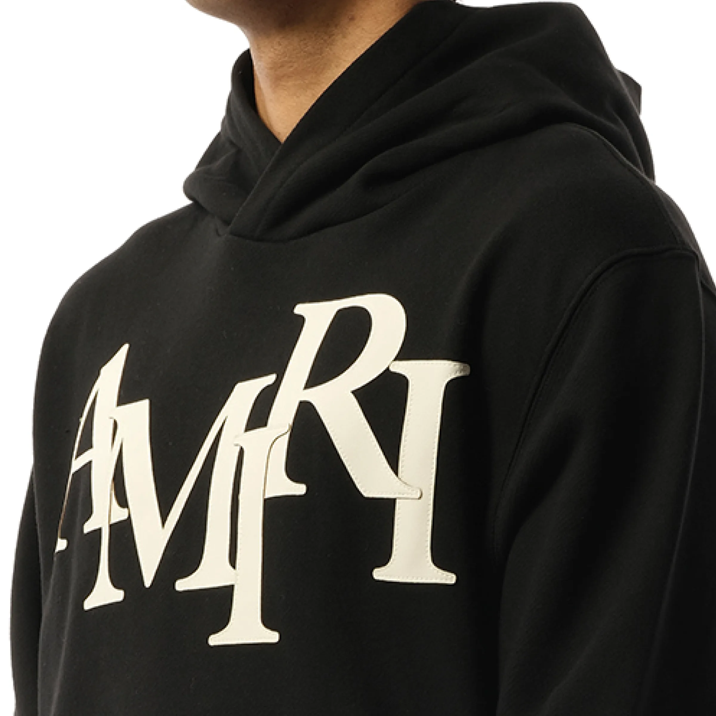 Amiri Staggered Hoodie in Black/White sold by MARAIS product image thumbnail 3