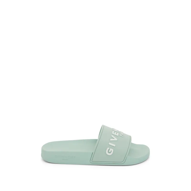 Logo Flat Sandal in Celadon sold by MARAIS