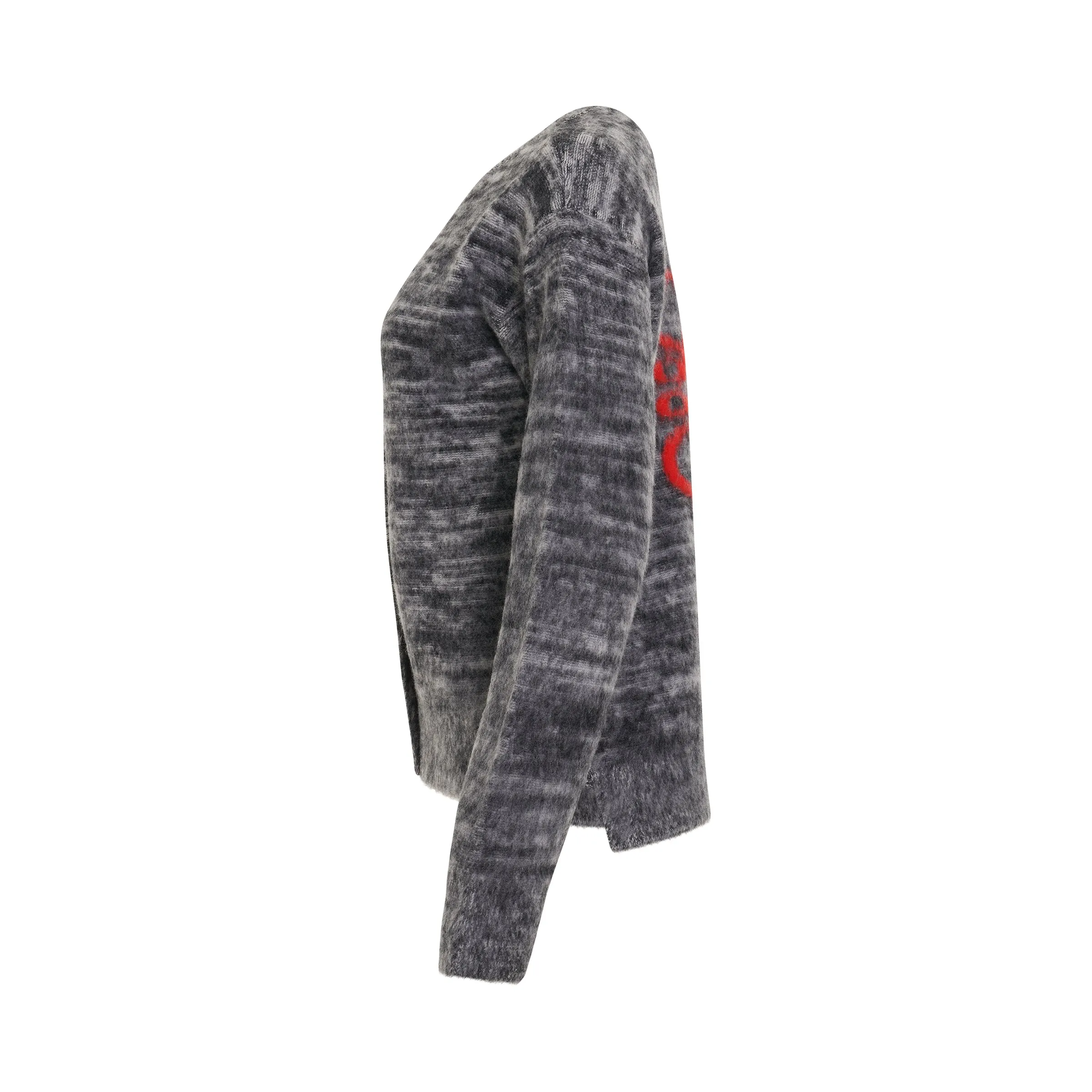 Anagram Intarsia Wool Cardigan in Black/White sold by MARAIS product image thumbnail 3