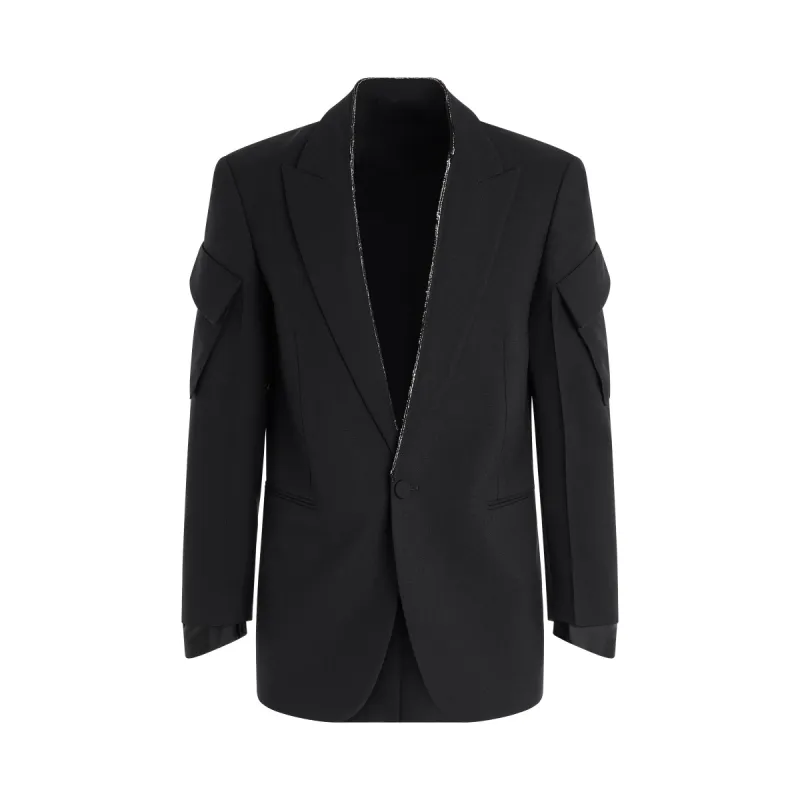 Pocket Sleeve Blazer in Black sold by MARAIS