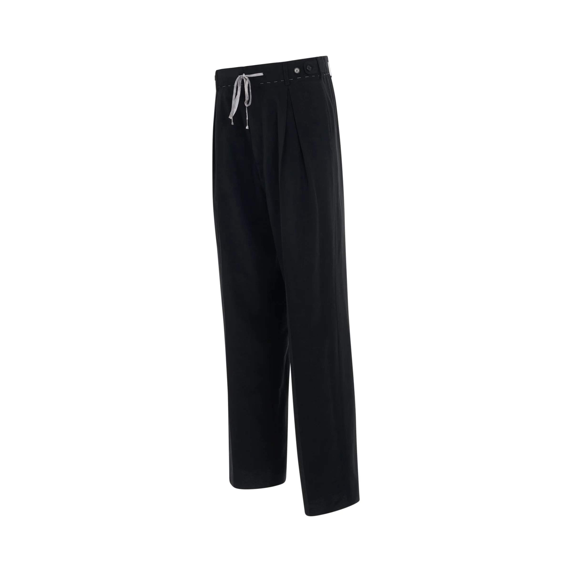 Drawstring Cotton Pants in Black sold by MARAIS product image thumbnail 2