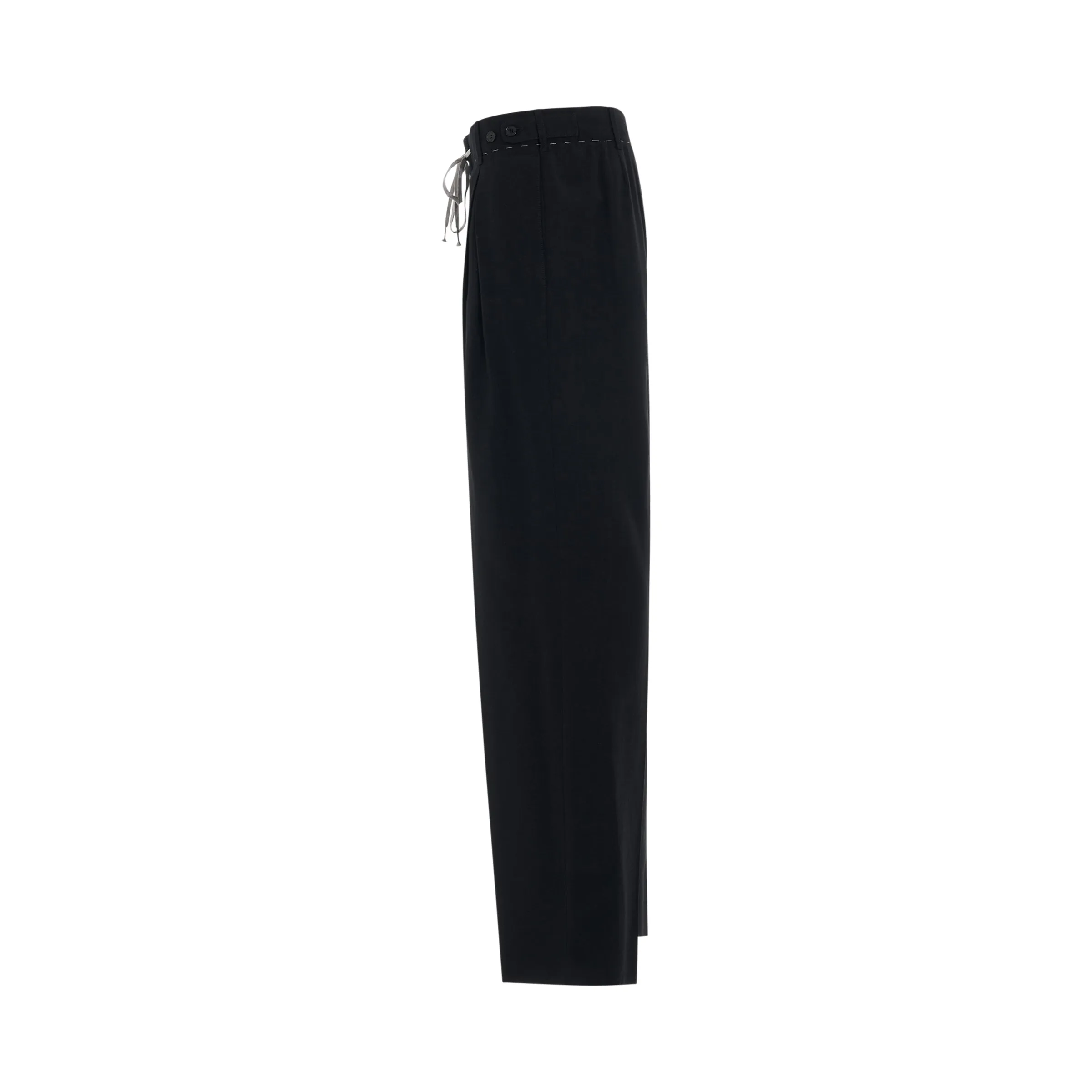 Drawstring Cotton Pants in Black sold by MARAIS product image thumbnail 3