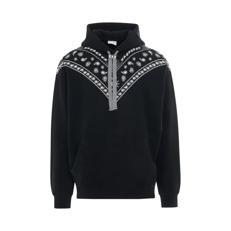 Bandana Comfort Hoodie in Black/White sold by MARAIS