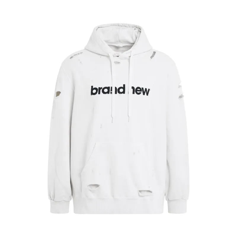 Destroyed Hoodie in White sold by MARAIS