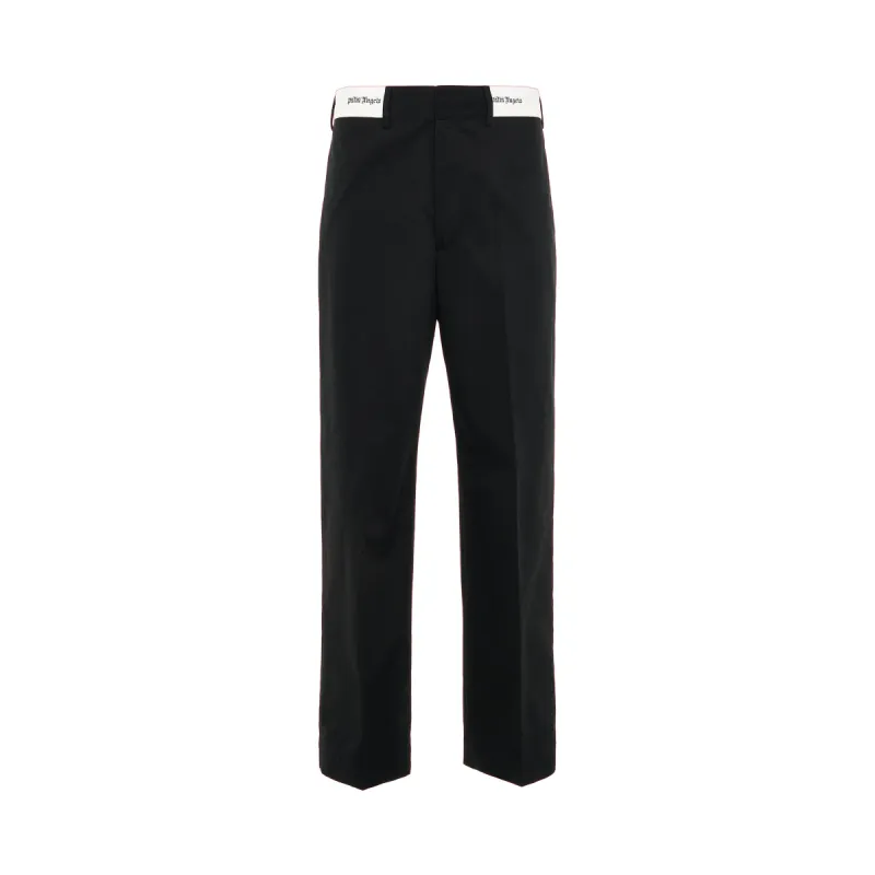Satorial Waistband Chino Pants in Black made by Palm Angels