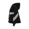 Track Rib Zipped Hoodie in Black/Butter sold by MARAIS