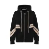 Track Rib Zipped Hoodie in Black/Butter sold by MARAIS