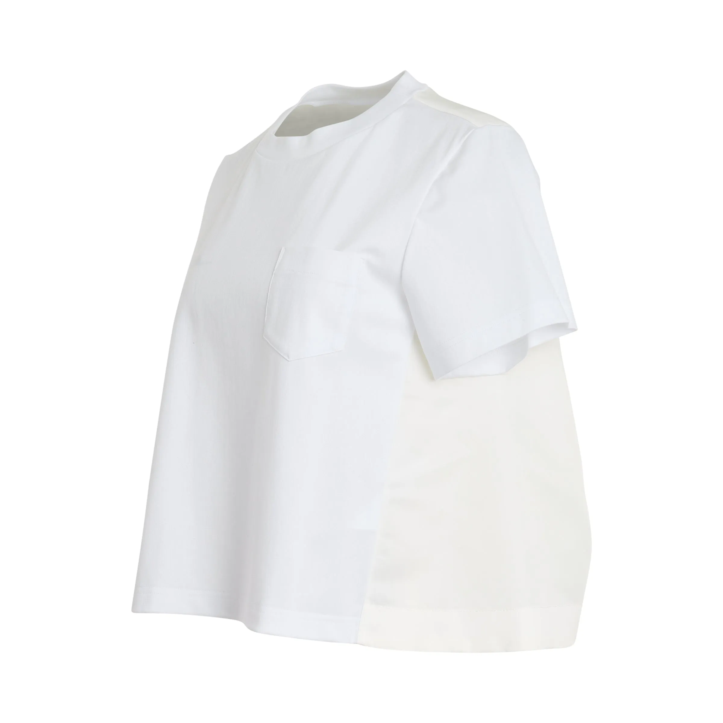 Cotton Jersey x Nylon Twill T-Shirt in Off White sold by MARAIS product image thumbnail 2