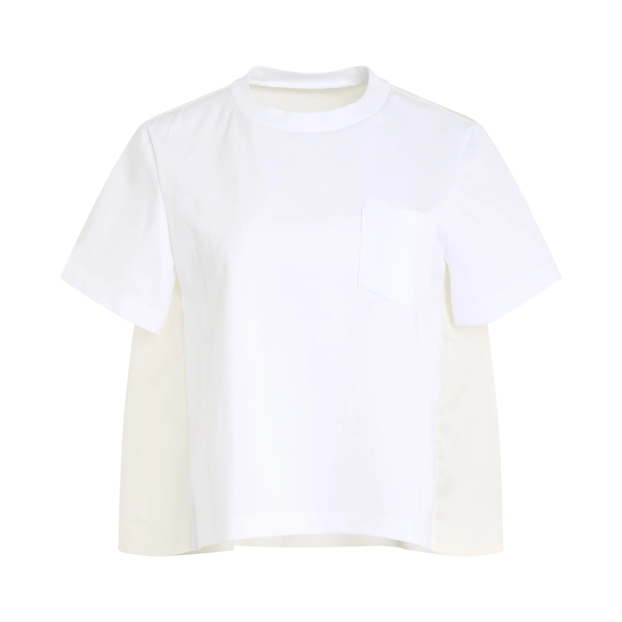 Cotton Jersey x Nylon Twill T-Shirt in Off White sold by MARAIS
