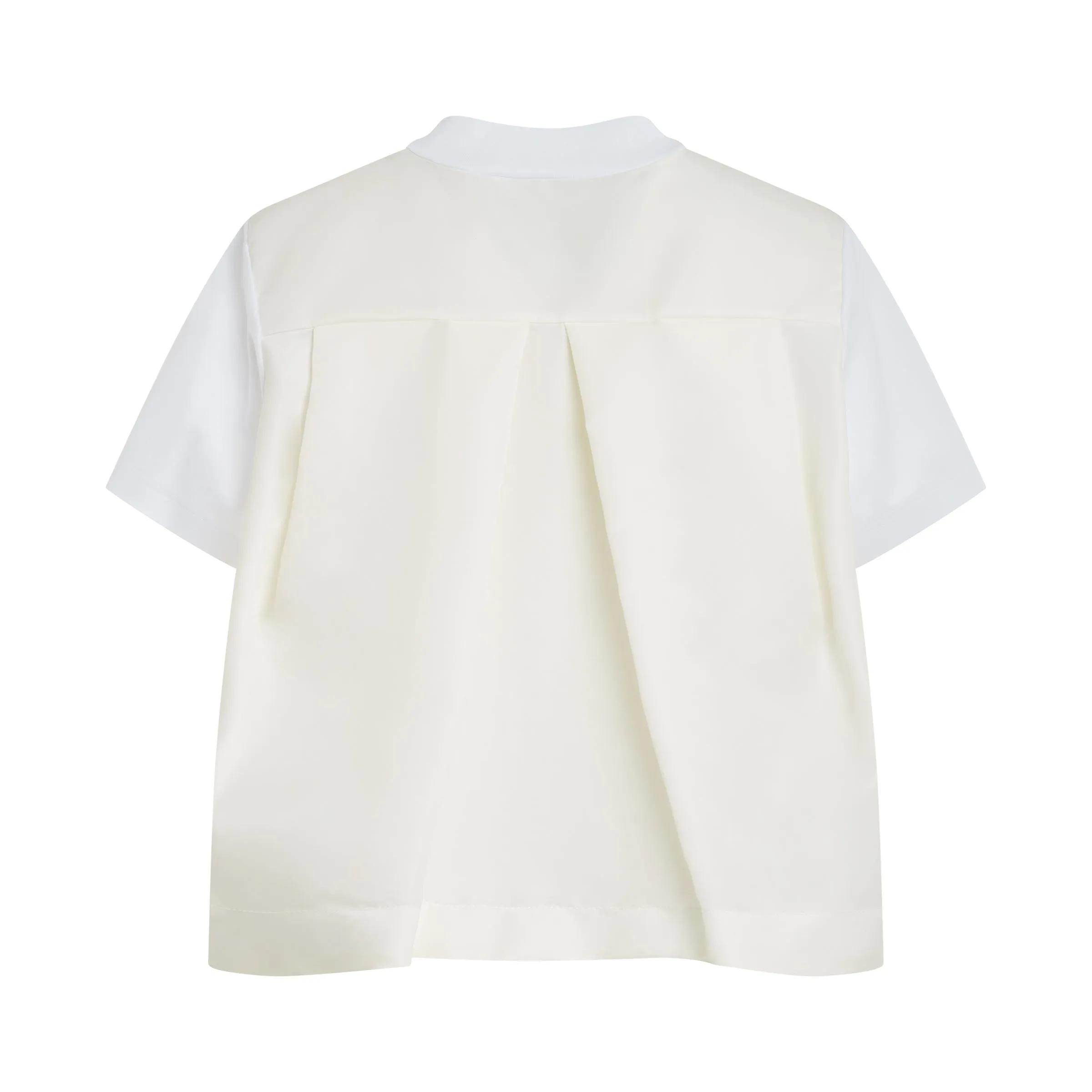 Cotton Jersey x Nylon Twill T-Shirt in Off White sold by MARAIS product image thumbnail 4