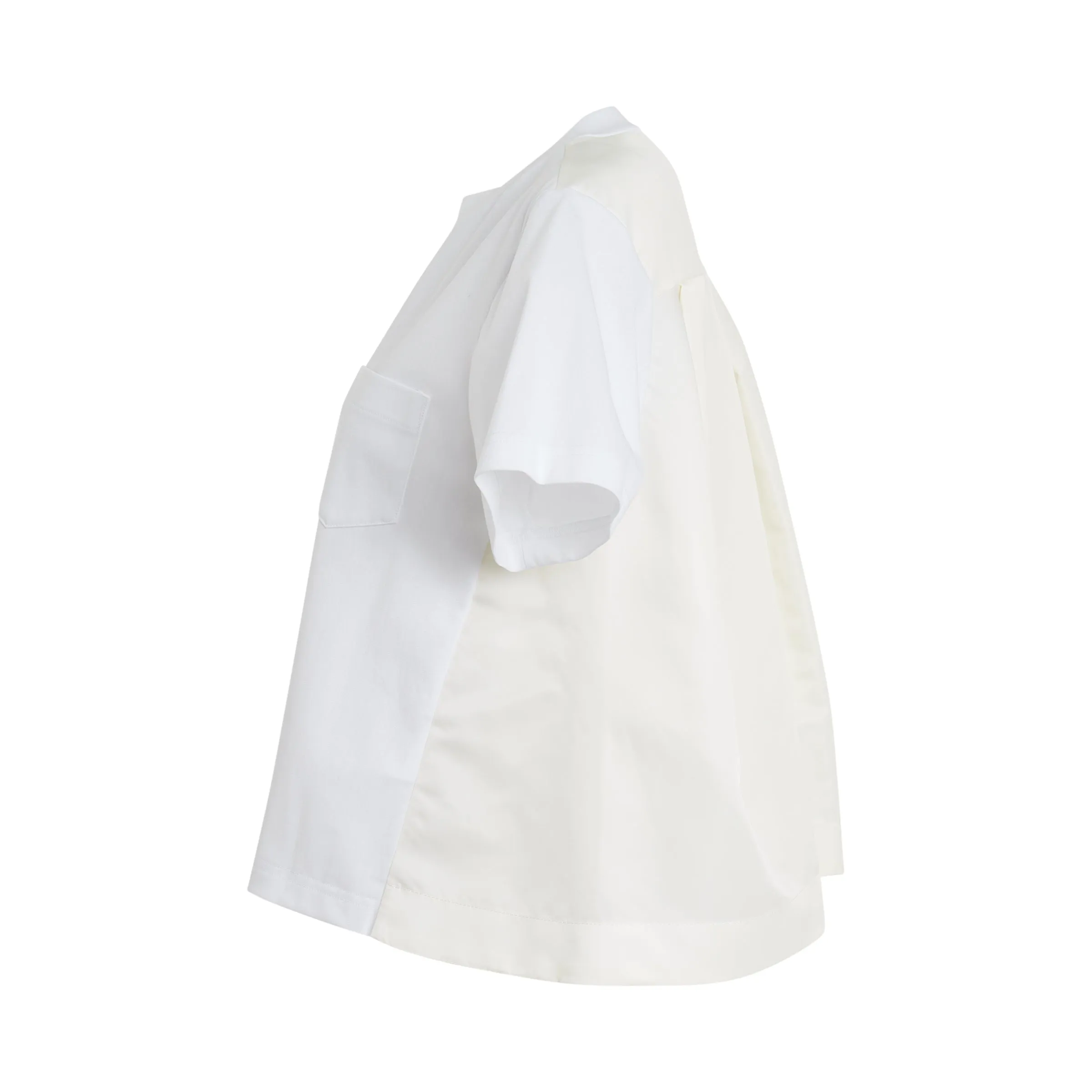 Cotton Jersey x Nylon Twill T-Shirt in Off White sold by MARAIS product image thumbnail 3