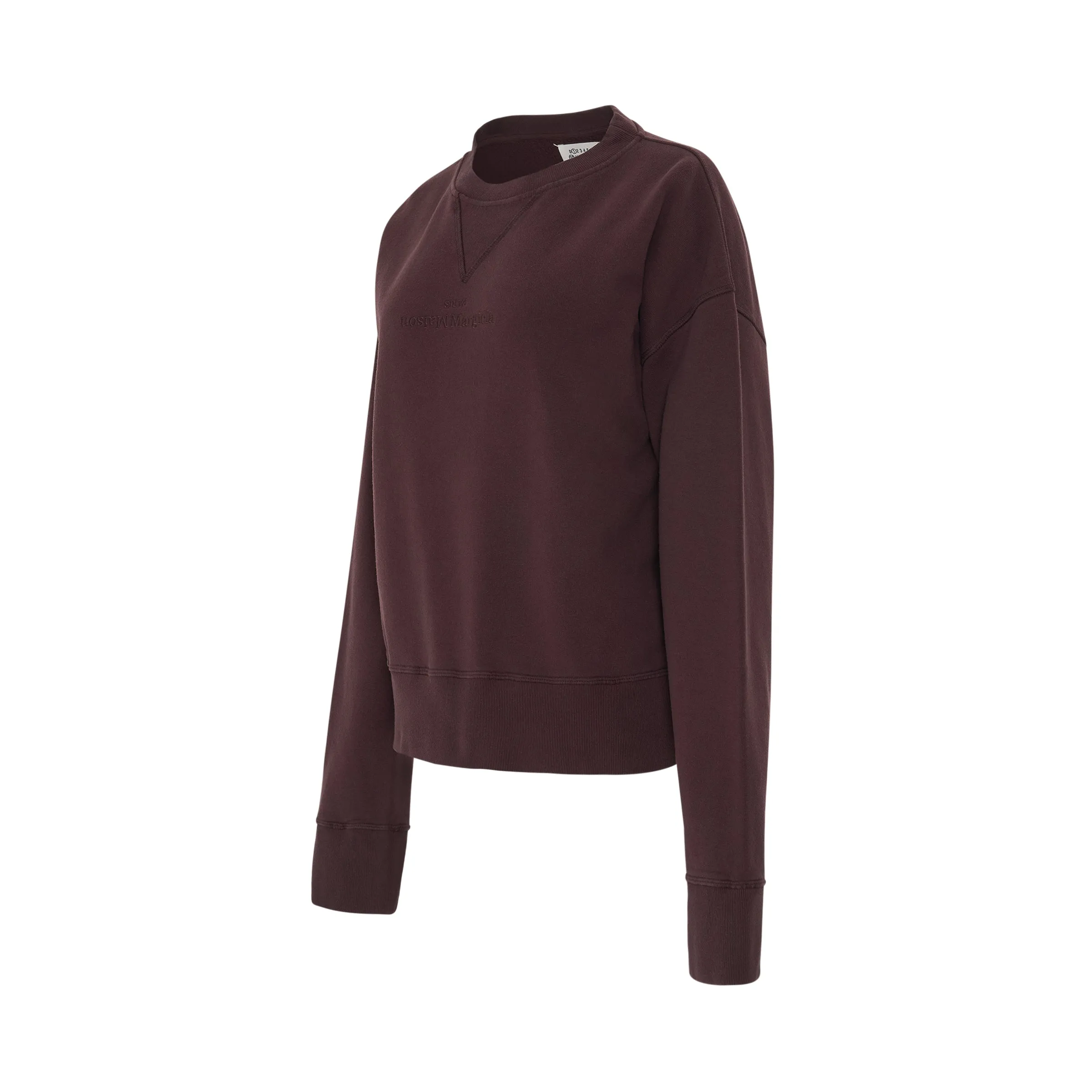 Upside Down Logo Cotton Sweatshirt in Burgundy sold by MARAIS product image thumbnail 2