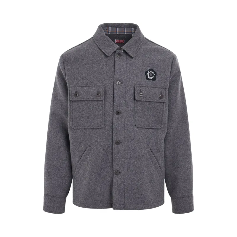 Wool Brend Overshirt in Anthracite sold by MARAIS