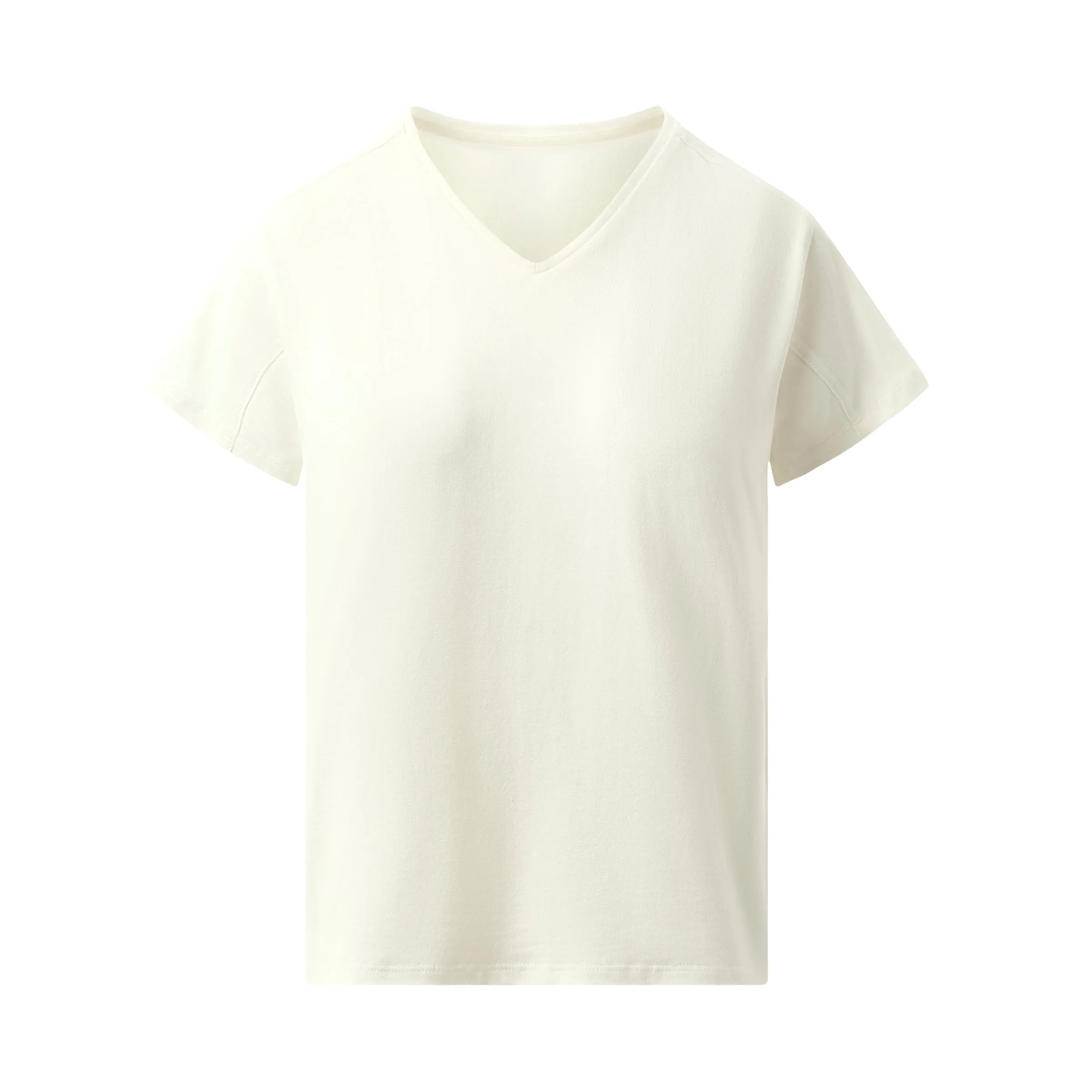 V-Neck Short Sleeve T-Shirt in White sold by MARAIS product image thumbnail 2