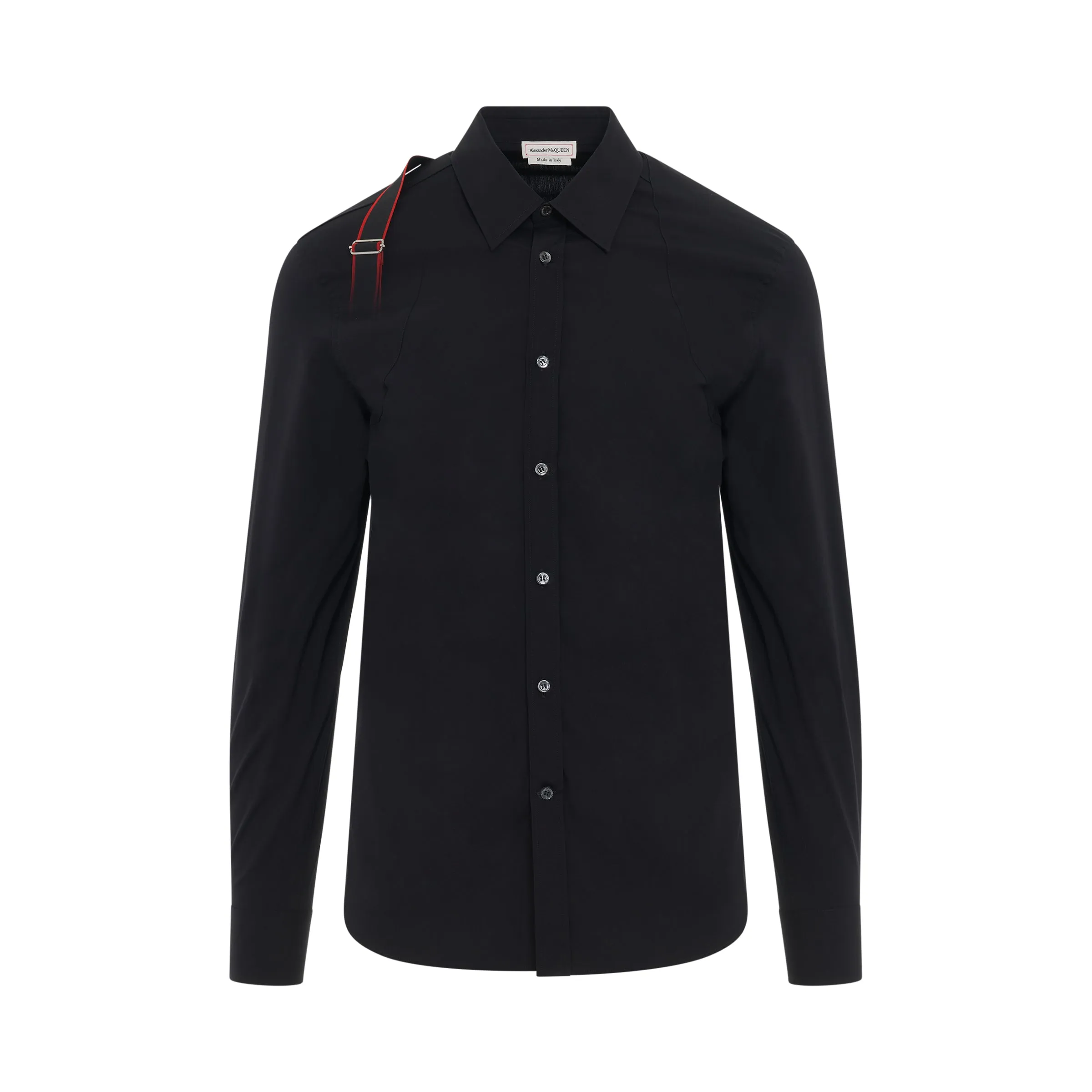 Logo Tape Shirt in Black sold by MARAIS