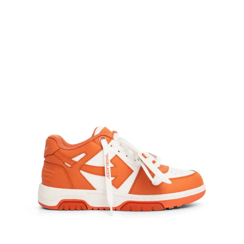 Out of Office Calf Leather Sneaker in White/Orange sold by MARAIS