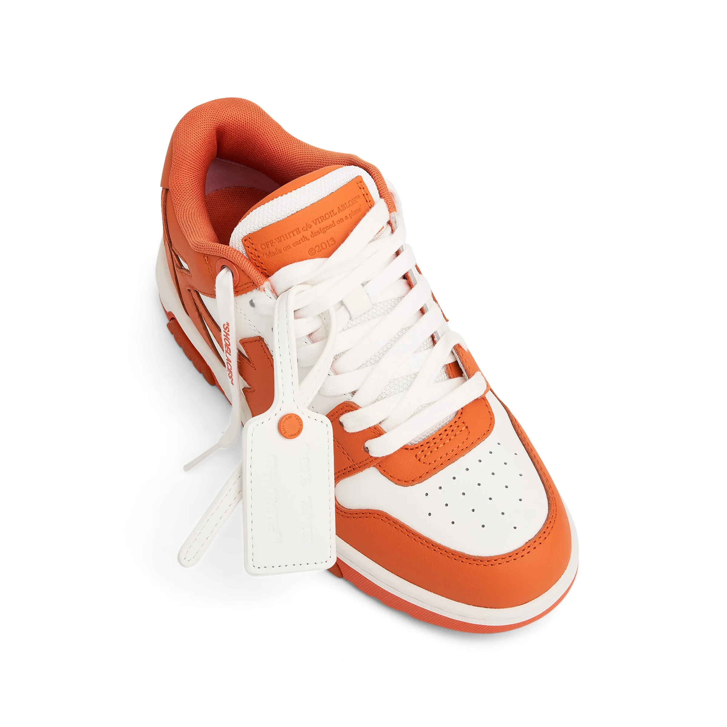 Out of Office Calf Leather Sneaker in White/Orange sold by MARAIS product image thumbnail 4