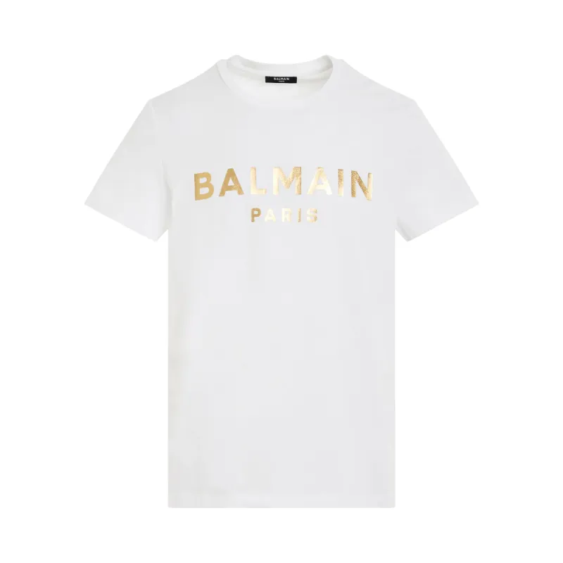 Foil Classic Fit T-Shirt in White/Gold made by MARAIS