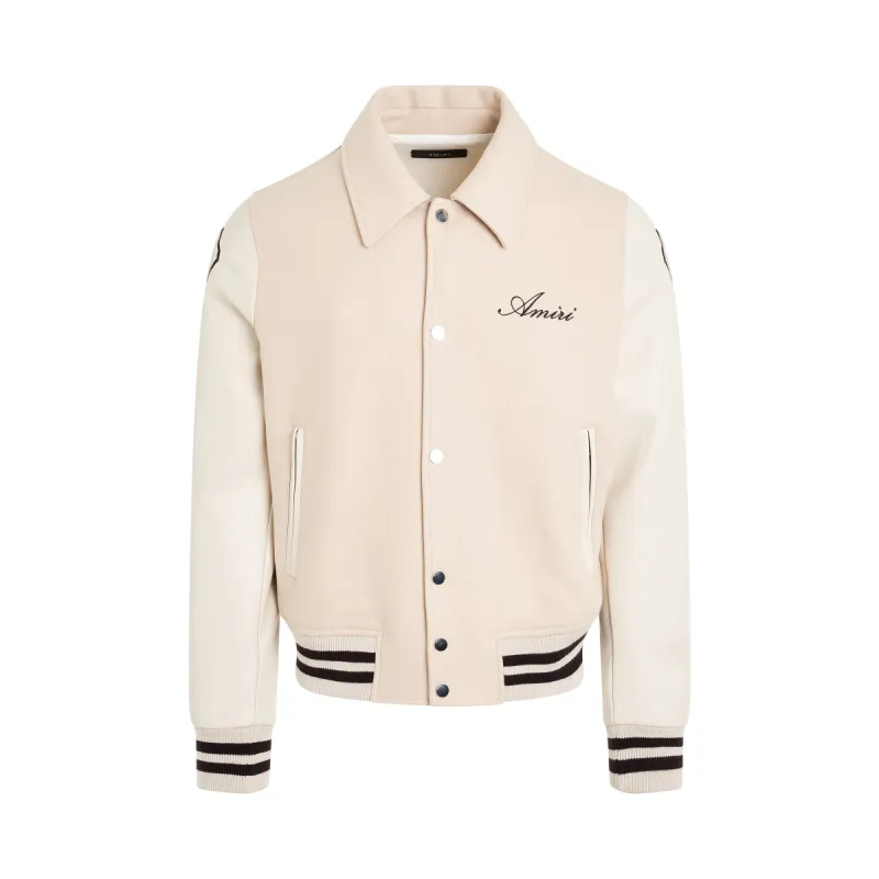 Bones Varsity Jacket in Alabaster sold by MARAIS