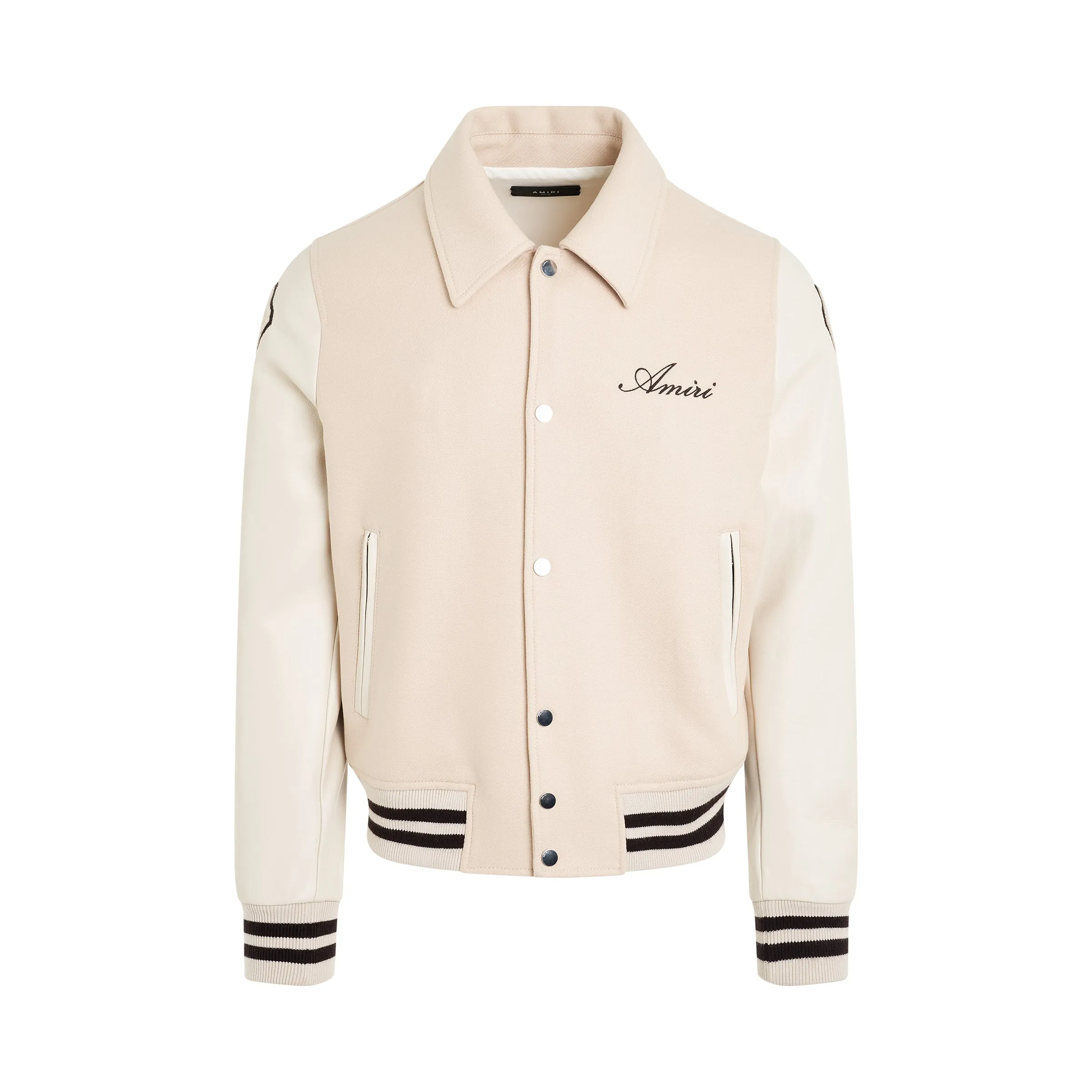 Bones Varsity Jacket in Alabaster sold by MARAIS