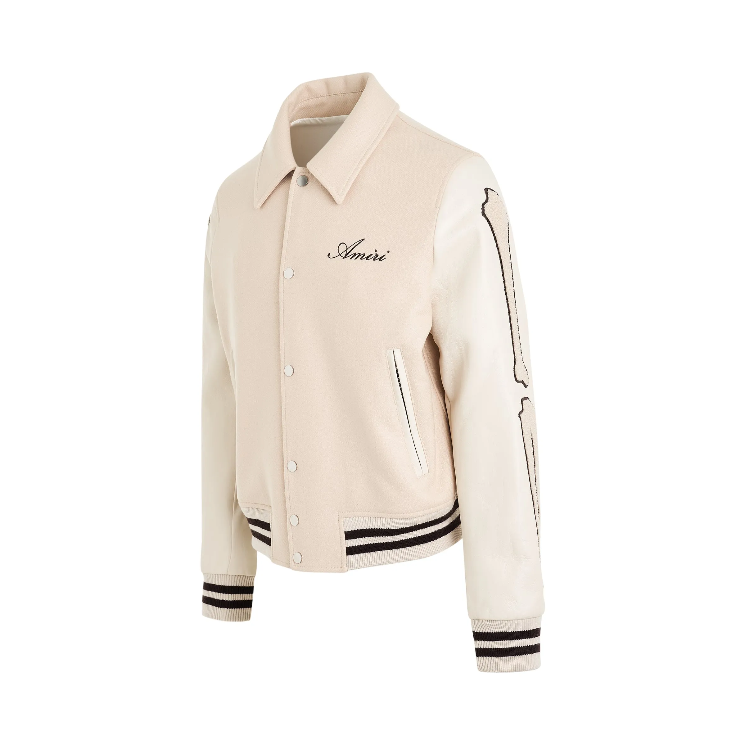 Bones Varsity Jacket in Alabaster sold by MARAIS product image thumbnail 3