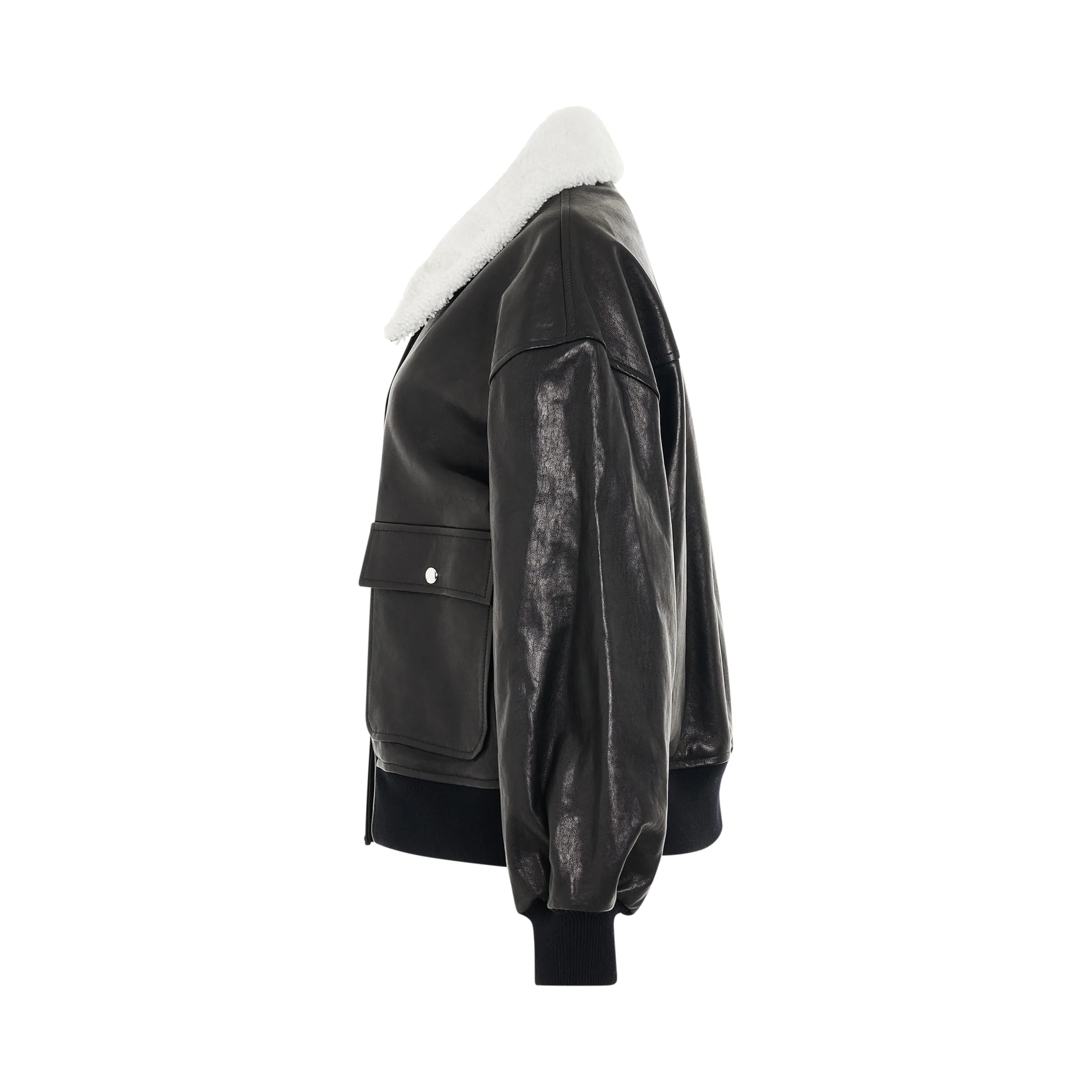 Shellar Leather Jacket in Black sold by MARAIS product image thumbnail 3