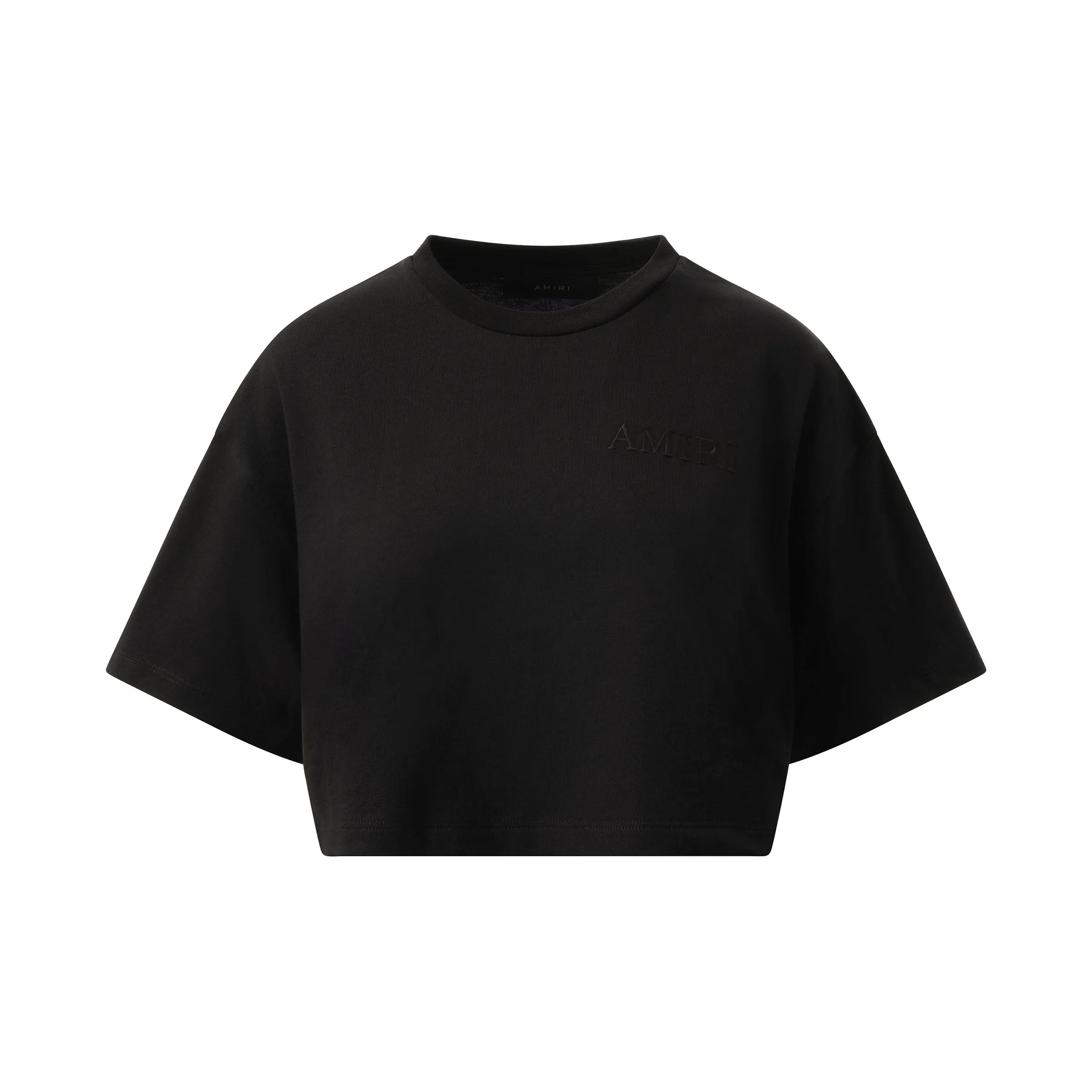 Amiri Embroidered Cropped T-Shirt in Black sold by MARAIS product image thumbnail 2