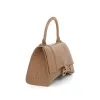 Hourglass Small Croco Embossed Bag in Nude Beige sold by MARAIS