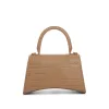 Hourglass Small Croco Embossed Bag in Nude Beige sold by MARAIS
