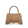 Hourglass Small Croco Embossed Bag in Nude Beige sold by MARAIS