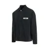 Logo Denim Overshirt in Black sold by MARAIS