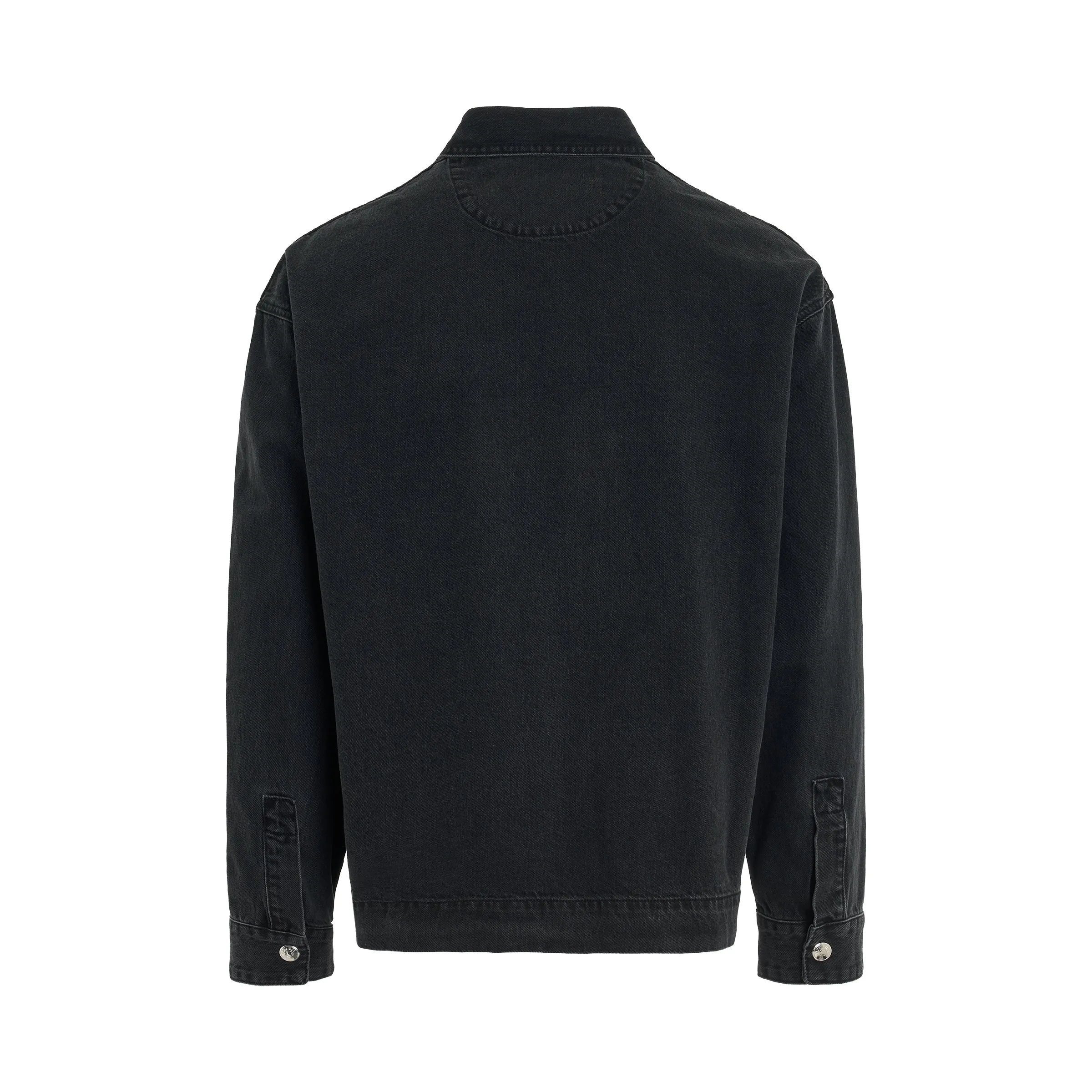 Logo Denim Overshirt in Black sold by MARAIS product image thumbnail 4
