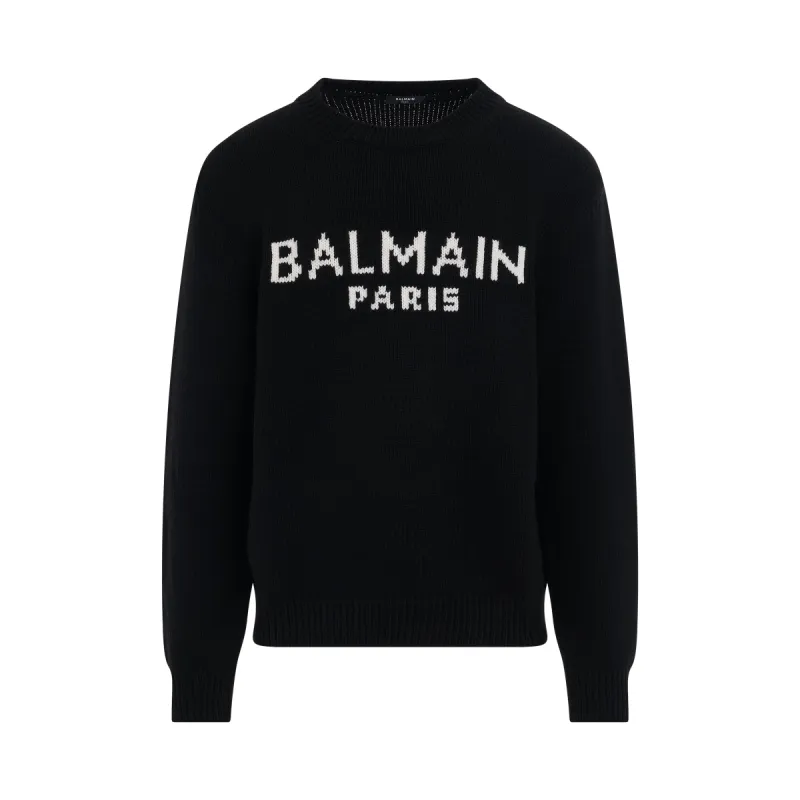 Merino Crewneck in Black/White sold by MARAIS