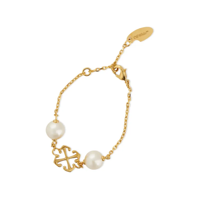 Pearl Arrow Bracelet In Colour Gold sold by MARAIS