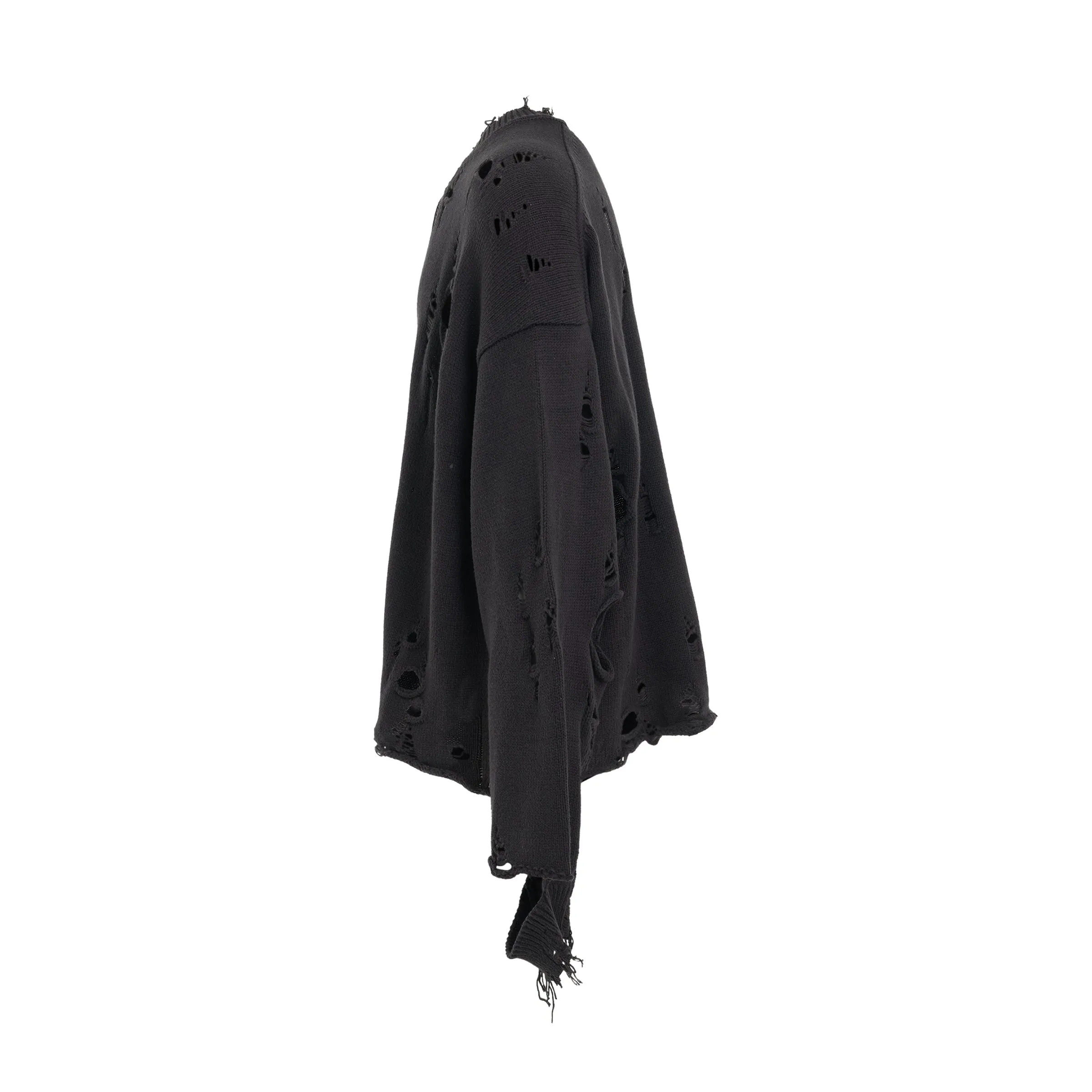 Destroyed Knit Pullover in Black sold by MARAIS product image thumbnail 3