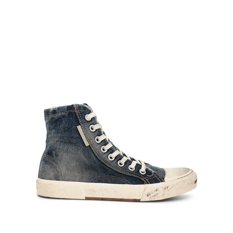 Paris High Sneaker Denim in Blue made by MARAIS