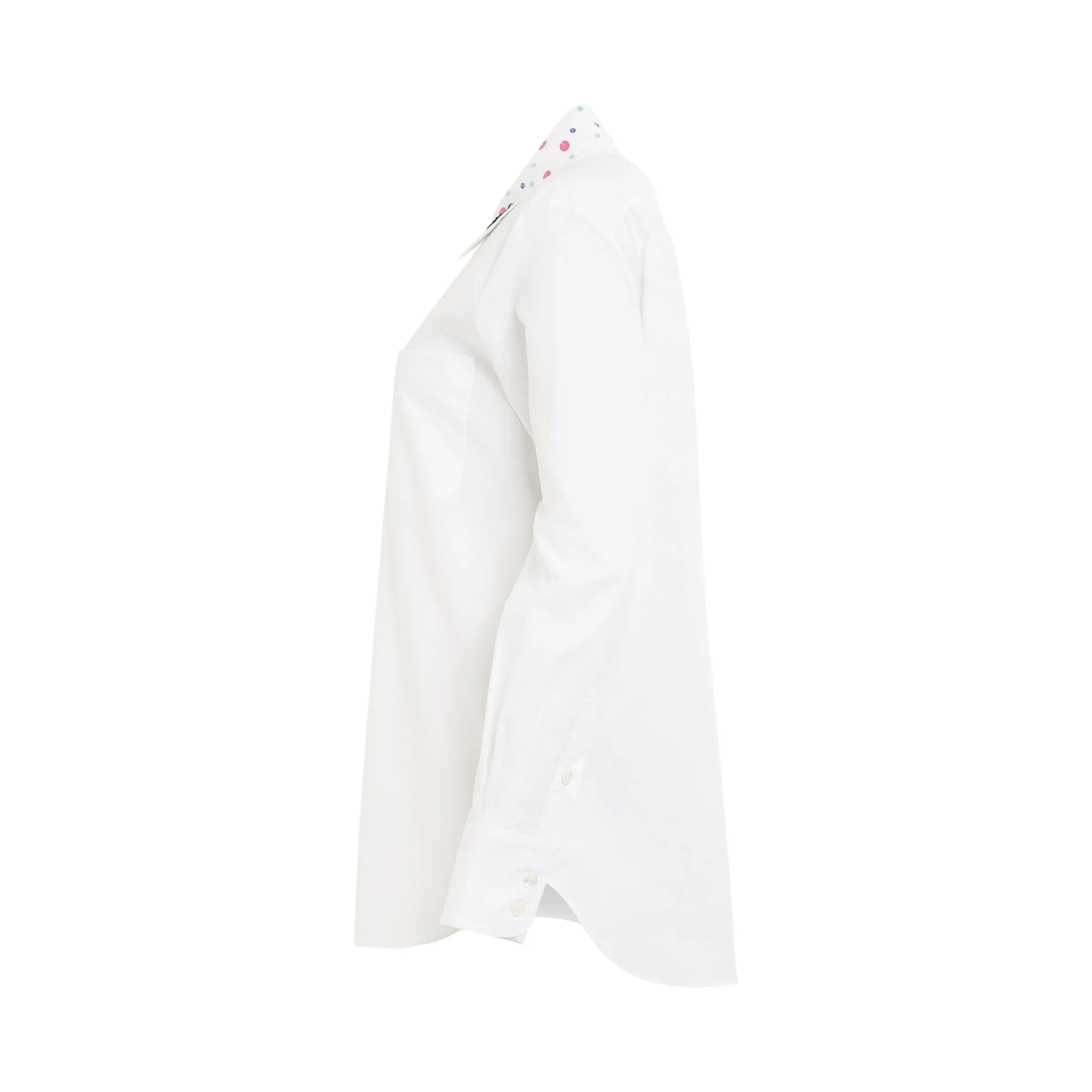 Sequined Collar Cotton Shirt in Lily White sold by MARAIS product image thumbnail 3