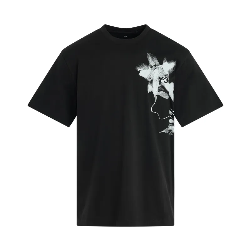 Flower Graphic T-Shirt in Black sold by MARAIS