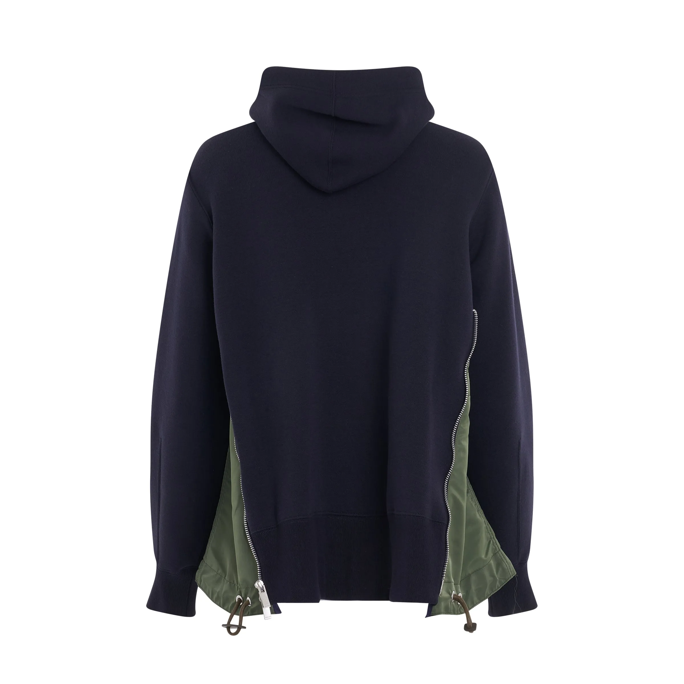 Sponge Sweat & Nylon Twill Hoodie in Navy sold by MARAIS product image thumbnail 4