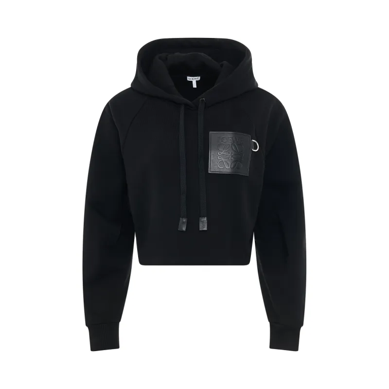 Cropped Anagram Hoodie in Black sold by MARAIS